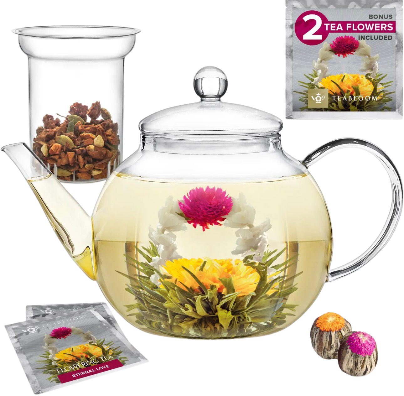 TeaBloom Glass Teapot