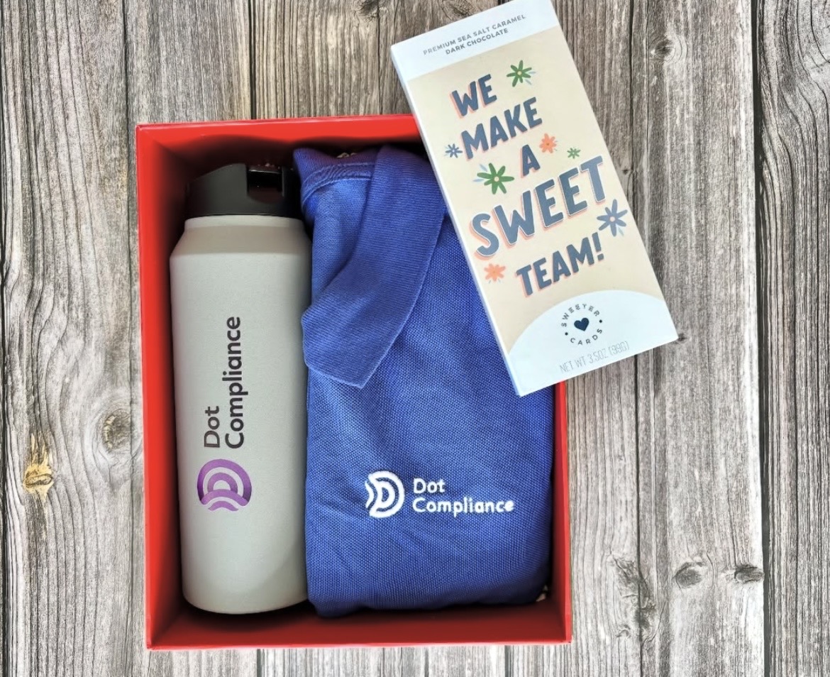 Dot Compliance branded swag